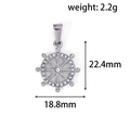 Roestvrijstalen stuurwiel hanger met zirkonia steentjes, 22,4 mm bij 18,8 mm groot - Roer Stijl (NY03) / Zilver