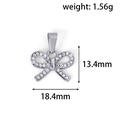 Zilveren strikhanger met zirkonia, 18,4mm breedte en lichtgewicht van 1,56g - Strik Stijl (NY04) / Zilver