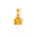 24k vergulde 3D huis hanger met hart uitsnijding voor stijlvolle kettingen en armbanden - Huisvorm (IN02) / Goud