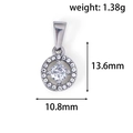 Gepolijste zilveren geometrische hanger met fonkelende zirkonia-stenen - Cirkel Strass Stijl (NY06) / Zilver