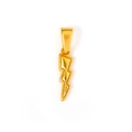 Vergulde bliksemschicht hanger met decoratieve kralenranden en druppelsluiting - Bliksemvorm (IN04) / Goud