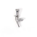 Kolibri hanger van gepolijst zilverkleurig roestvrij staal met vleugeldetails - Kolibrievorm (IN03) / Staalkleur