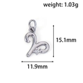 Aries zodiac 24k gold-plated stainless steel pendant with round zircon 1.03g - XZ01 Aries Steel Color