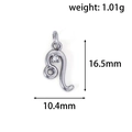 24k silver Leo zodiac stainless steel pendant with white zircon gemstone and size guide - XZ05 Leo Steel Color