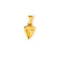 24K gold plated stainless steel cheese shaped charm with circular hollow cutouts - Cheese Shape (TH11) / Gold