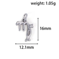 Silver stainless steel Virgo constellation pendant with a tiny zircon stone accent - XZ06 Virgo Steel Color