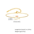 Gold-plated stainless steel chain bracelet with a white enamel elephant charm and 16+5cm size - Elephant Bracelet (BR-2593G03)
