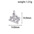 24k silver plated stainless steel Libra zodiac pendant with sparkling zircon stone - XZ07 Libra Steel Color