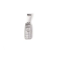 Pendentif vintage en forme de téléphone portable en acier inoxydable argenté pour DIY - Style Téléphone Portable Rétro (TH10) / Acier
