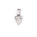 Pendentif triangle argenté minimaliste avec points en relief pour création de bijoux - Forme Fromage (TH11) / Acier