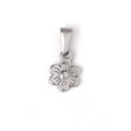 Pendentif fleur en argent poli en acier inoxydable avec texture de pétale radiale - Style Fleur (TH12) / Acier