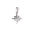 Pendentif étoile du nord en acier inoxydable argenté poli avec design à huit branches - Style Étoile Octogonale (TH13) / Acier