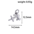 24k gold plated stainless steel Sagittarius zodiac pendant with zircon stone - XZ09 Sagittarius Steel Color