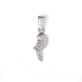 Pendentif perroquet rétro en acier inoxydable plaqué or 24K avec accents de cristal - Style Perroquet (TH15) / Acier