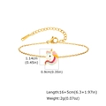 Gold stainless steel unicorn bracelet for kids featuring colorful enamel pendant details - Unicorn Bracelet (BR-2593G02)