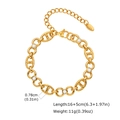 Close-up of gold stainless steel infinity link bracelet with clear cubic zirconia - Anchor Link Pig Nose Style (BR-2638G)