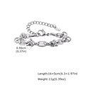 Dettaglio del bracciale a catena d'argento con etichetta K18 e misure indicate - Stile Acciaio a Maglia Ritorta Ovale (BR-2424S)