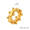 Détail de la bague perlée dorée avec indications de largeur 1,1 cm et poids 9 g - US 7 / Or