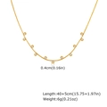 Detail view of gold snake chain necklace with round zircon pendants and size specifications - Gold (NC-2383G)