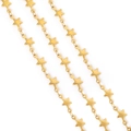 Collana a catena con stelle pentagramma in acciaio inossidabile dorato, placcato oro - Grande Stella Marina / Modello corto / Oro