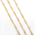 Chaîne à maillons olive en acier inoxydable doré pour bijoux DIY créatifs - Style Olive / Or / 18cm