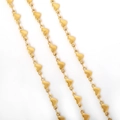 Catena a maglie a forma di cuore in acciaio inossidabile dorato con finitura lucida - Modello corto / Oro