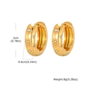 Detailansicht der 18K Gold Ohrringe mit Zirkonia Sternen inklusive Maßangaben - Goldener Ringstil (EH-801G)