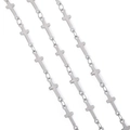 Chaîne en acier inoxydable argenté poli avec éléments en métal en forme de croix - Style Grande Croix / Acier / 18cm