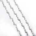 Maillons en forme de S en acier inoxydable argenté pour la création de colliers DIY - Style en Forme de Vague / Acier / 18cm