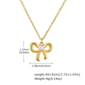 Collar de lazo bañado en oro 18K con circón de corazón y medidas de peso y talla - Collar con Colgante de Lazo (NC-2380G01)