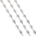 Polished silver stainless steel chain featuring a sequence of solid heart-shaped links - Vertical Heart / Short / Steel
