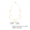 Détail d'un long collier doré multicouche avec pendentifs en forme de goutte et mesures - Style Pendentif Goutte Double Couche (NC-2497G)