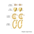 Detaillierte Größentabelle für vierteiliges goldene Ohrring-Set mit Herz-Zirkon - EBD-458G Stil
