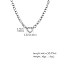 Dettagli tecnici della collana a catena in acciaio inossidabile con chiusura cuore - Collana Argento (NC-2029S)