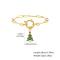 Vue détaillée du bracelet sapin de Noël doré avec dimensions et poids du pendentif - Bracelet Pendentif Sapin de Noël (BR-2167G04)