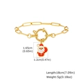 Détail d'un bracelet de Noël doré de 18cm avec breloque Père Noël et fermoir ressort - Bracelet Pendentif Père Noël (BR-2167G03)