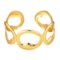 Minimalist gold stainless steel open bangle featuring organic geometric cutout design - Gold