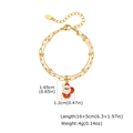 Detail of double-layer gold stainless steel bracelet with Santa charm and 18K engraving - Santa Claus Bracelet (BR-2787G)