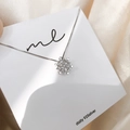 Collana con ciondolo a fiocco di neve rotante placcata in argento S925 con zirconi - Argento