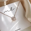 Collana con ciondolo a fiocco di neve girevole in argento 925 oro rosa con zirconi - Oro rosa
