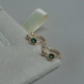 Ear cuff dorato S925 con gemma verde, orecchino a clip a forma di C per donna elegante - Stile 1809 Oro Clip per orecchie con diamante blu - Paio