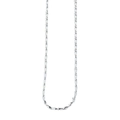 Polished S925 silver rice grain chain necklace with minimalist oval link design - Silver Rice Bead