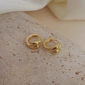 Minimalistische onregelmatige gedraaide druppeloorringen met 18K gouden plating - Glanzend Goud Stijl (2672)