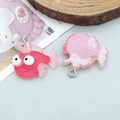 Detail of colorful resin tropical fish charms with metal rings for DIY jewelry making - Red Cartoon Tropical Fish (24653)