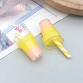 Miniature resin bubble tea charm with pink and yellow gradient and striped straw - Yellow Milk Tea Cup Style (24294)