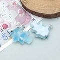 Blue and white resin tropical fish charms with metal rings for DIY jewelry making - Lake Blue Cartoon Tropical Fish (24658)