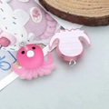 Pink resin octopus charms for DIY jewelry making with transparent finish and silver loop - Orange Yellow Cartoon Octopus (24659)