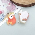 Cartoon goldfish resin pendants in orange gradient with metal rings for DIY jewelry making - Orange Yellow Cartoon Anglerfish (24660)