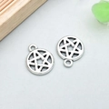 Antik-Silber Pentagramm Stern Anhänger für DIY Schmuck Armbänder und Halsketten - 1 Stück (12x15mm)