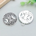 Antiker Silberanhänger mit Stern und Mond aus Legierung für DIY-Schmuckherstellung - 1 Stück (34x38mm)